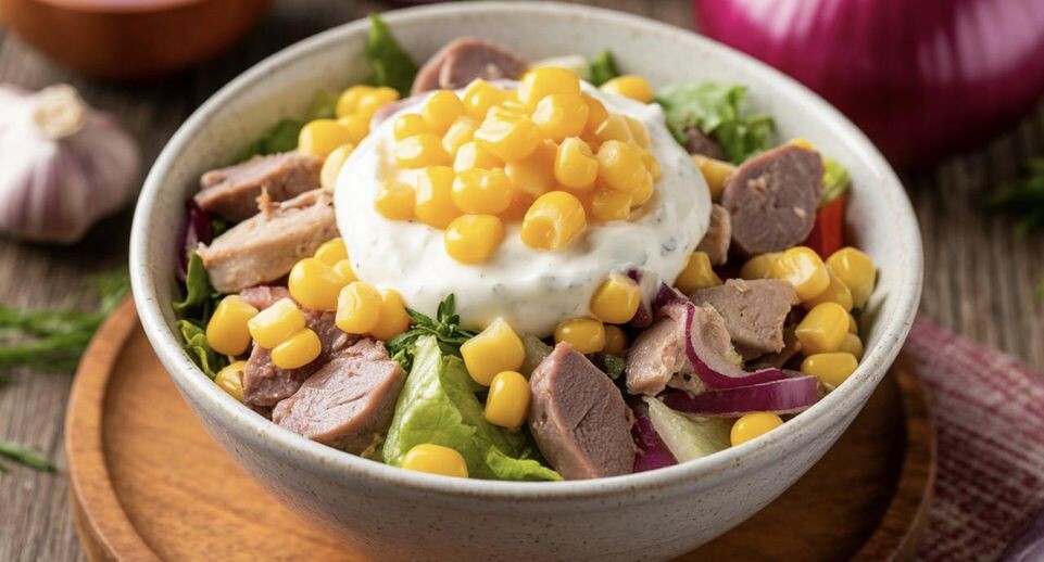 Новый взгляд на традиции: салат из куриных сердец и красного лука