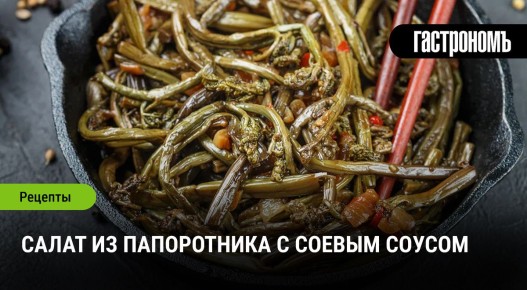 Нежный салат из папоротника с соевым соусом для гурманов