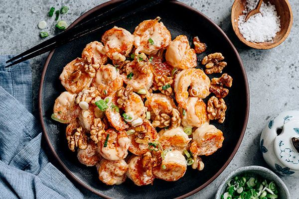 Ореховые креветки по-китайски