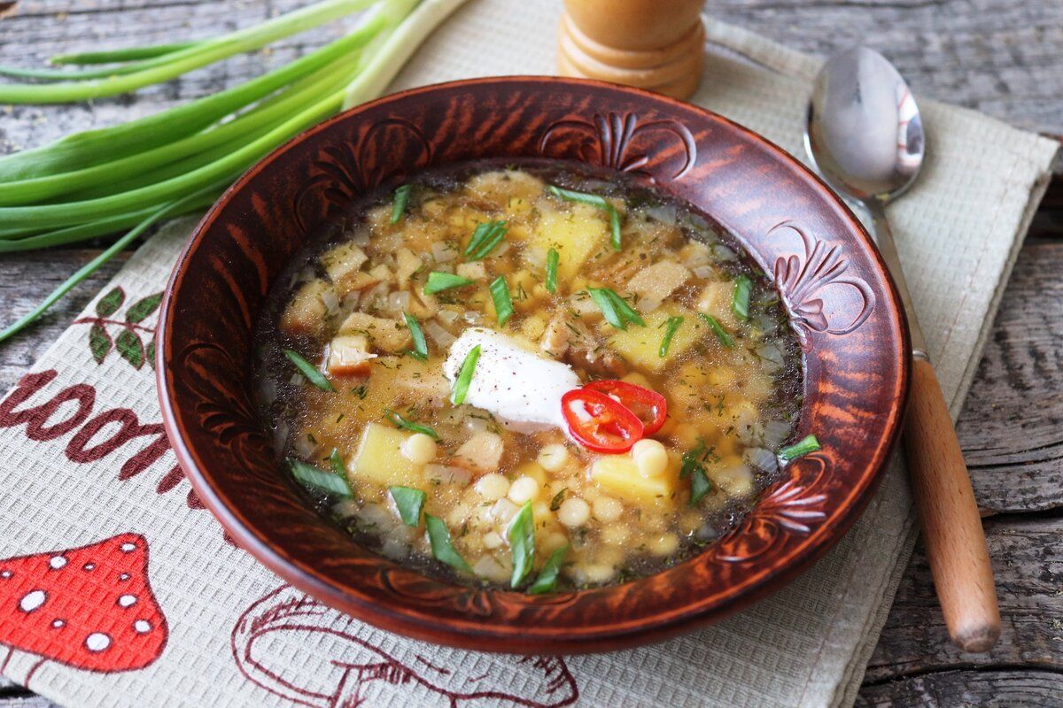 Грибной суп с птитимом: идеальное блюдо для весеннего ужина