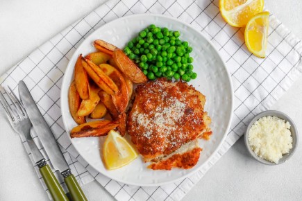 Вкусный шницель из индейки с картофелем по-деревенски